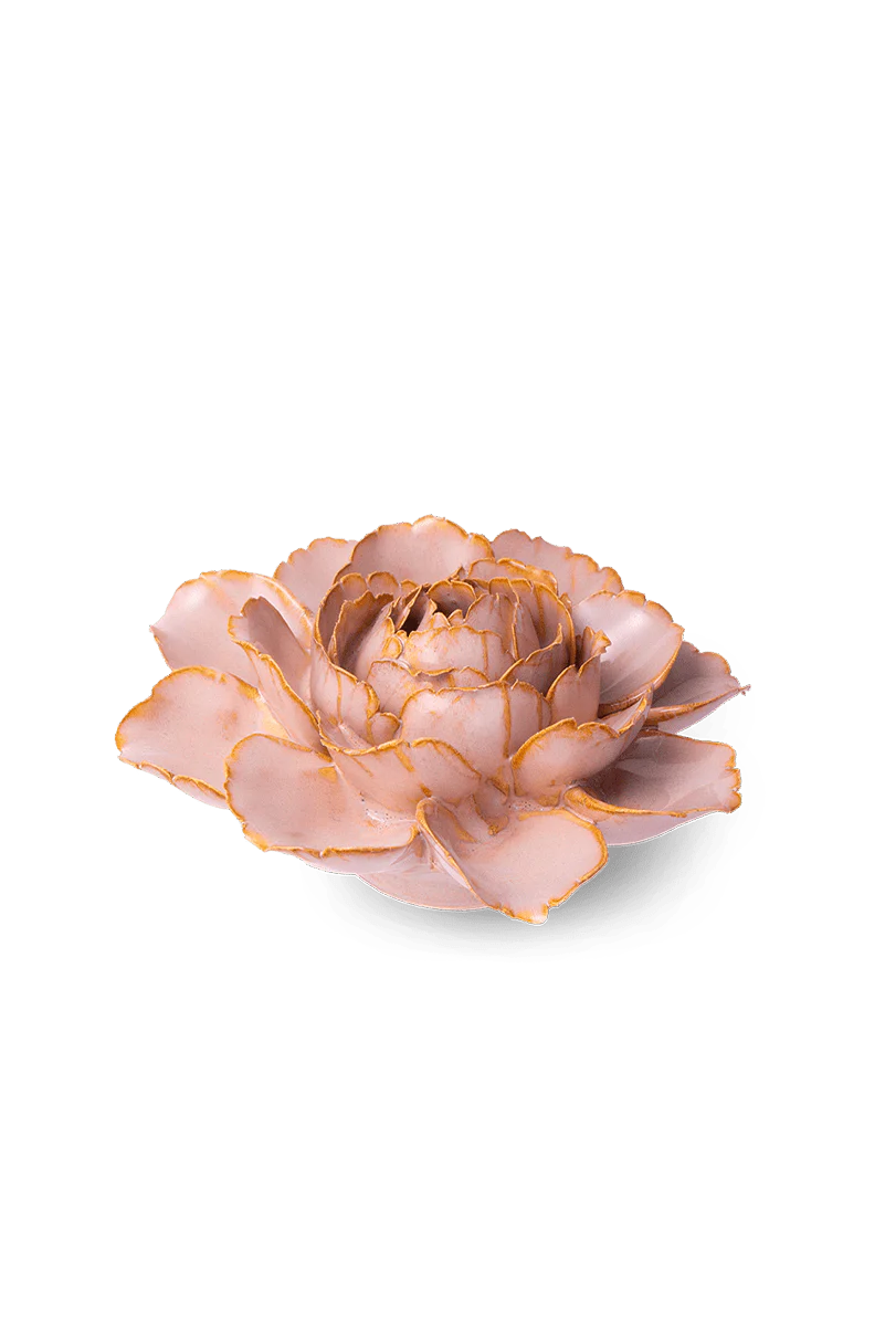 Chive Rose Pink Camellia Ceramic Flower