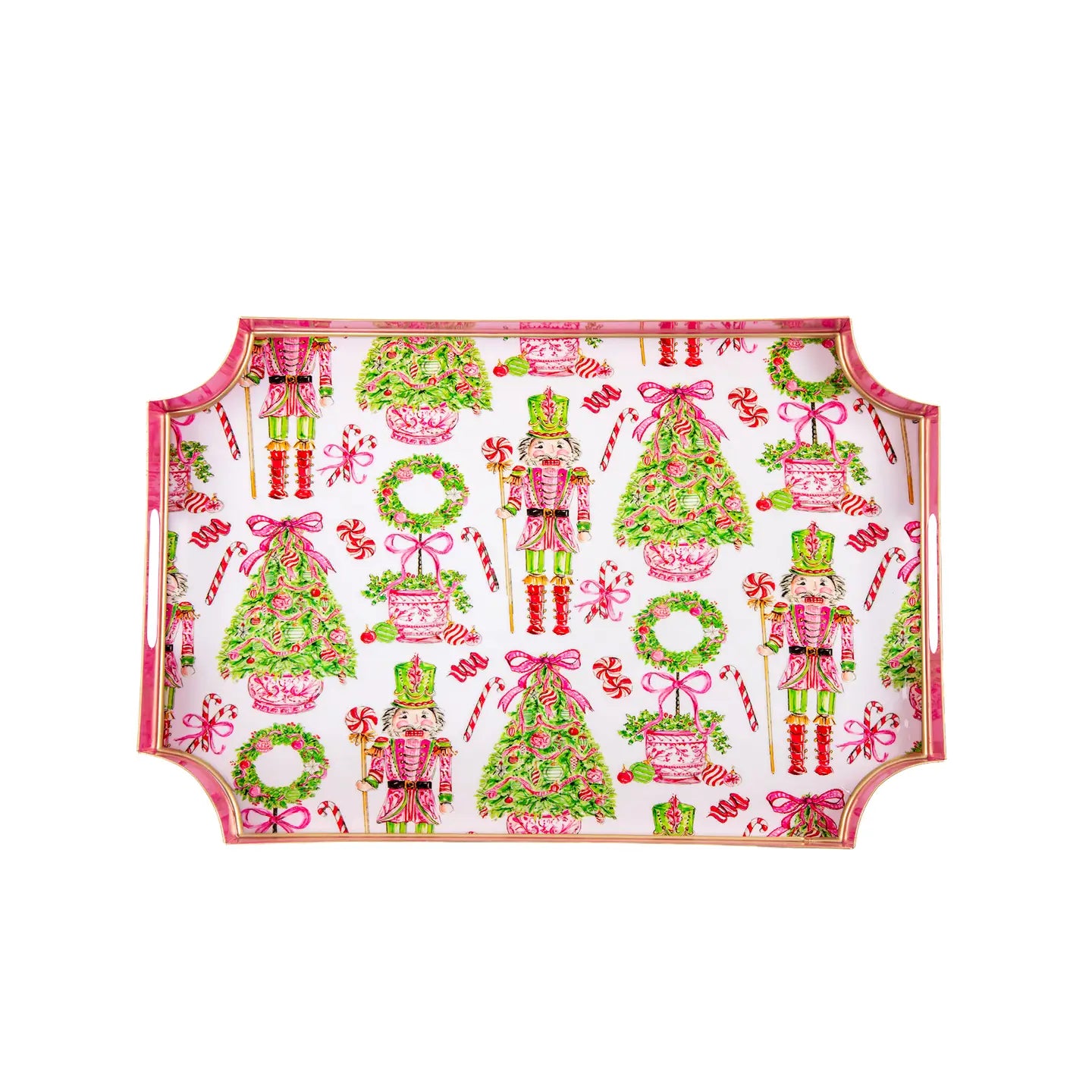 Trees, Ribbons and Bows Enameled Tray