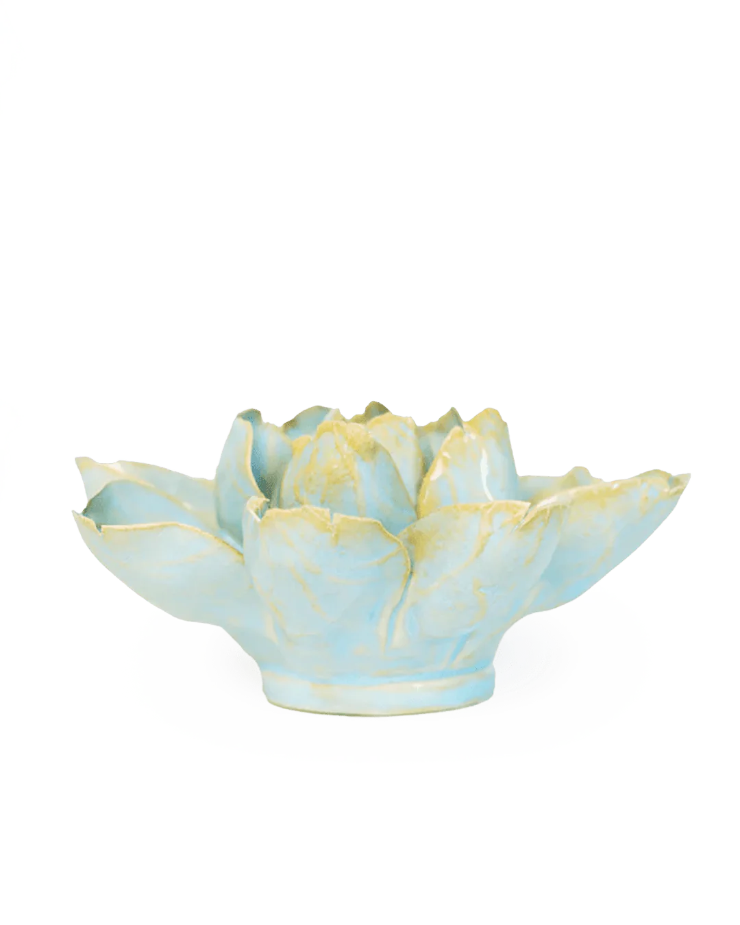 Chive Robin's Egg Blue Aurora Water Lily Ceramic Flower
