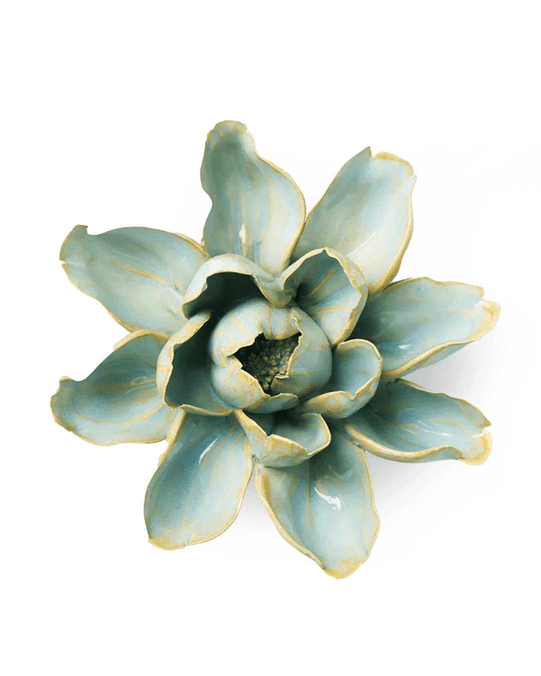Chive Robin's Egg Blue Aurora Water Lily Ceramic Flower