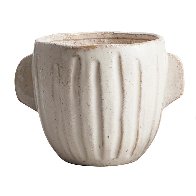 Cream Pot with Handles - Large 7.5’’ Dia x 5.4’’H - Home Decor