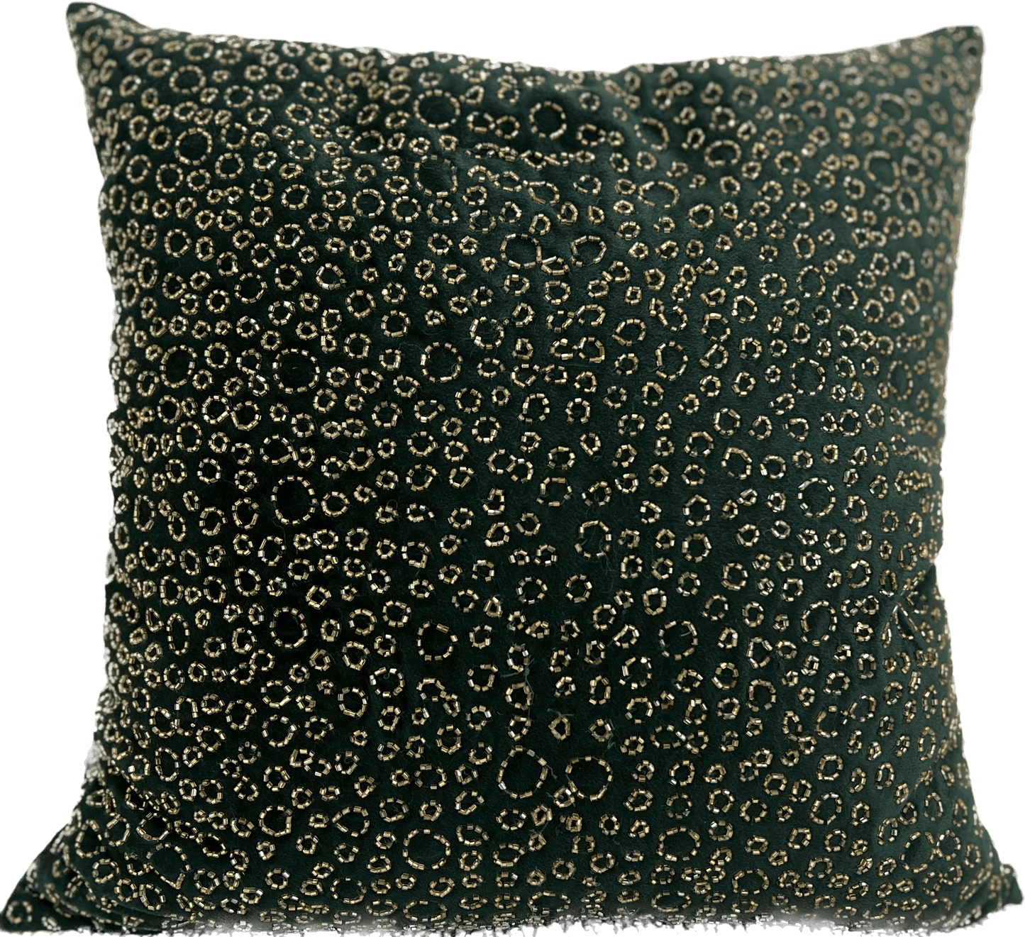 Holiday Velvet Circle Hand Beaded Pillow