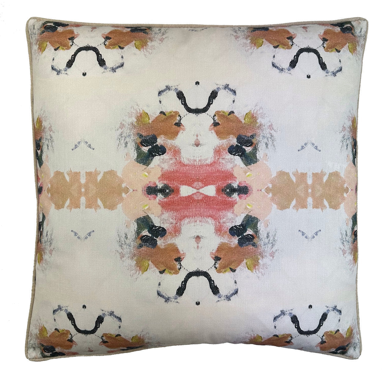 Higgins Printed Velvet Pillow- Salmon - Pillows