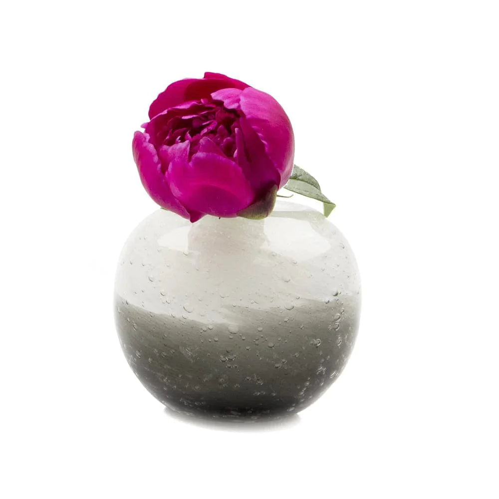 Ligne Sphere Glass Vase- Black and White - Home Decor