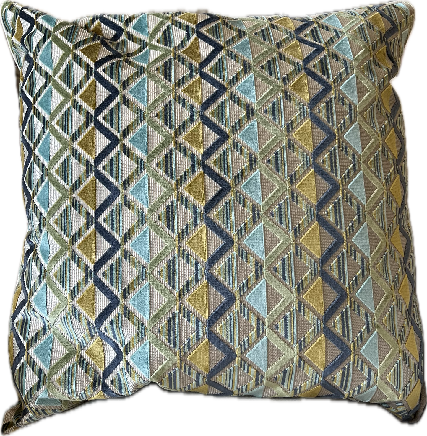 Parker Cut Velvet Pillow with Solid Linen Back