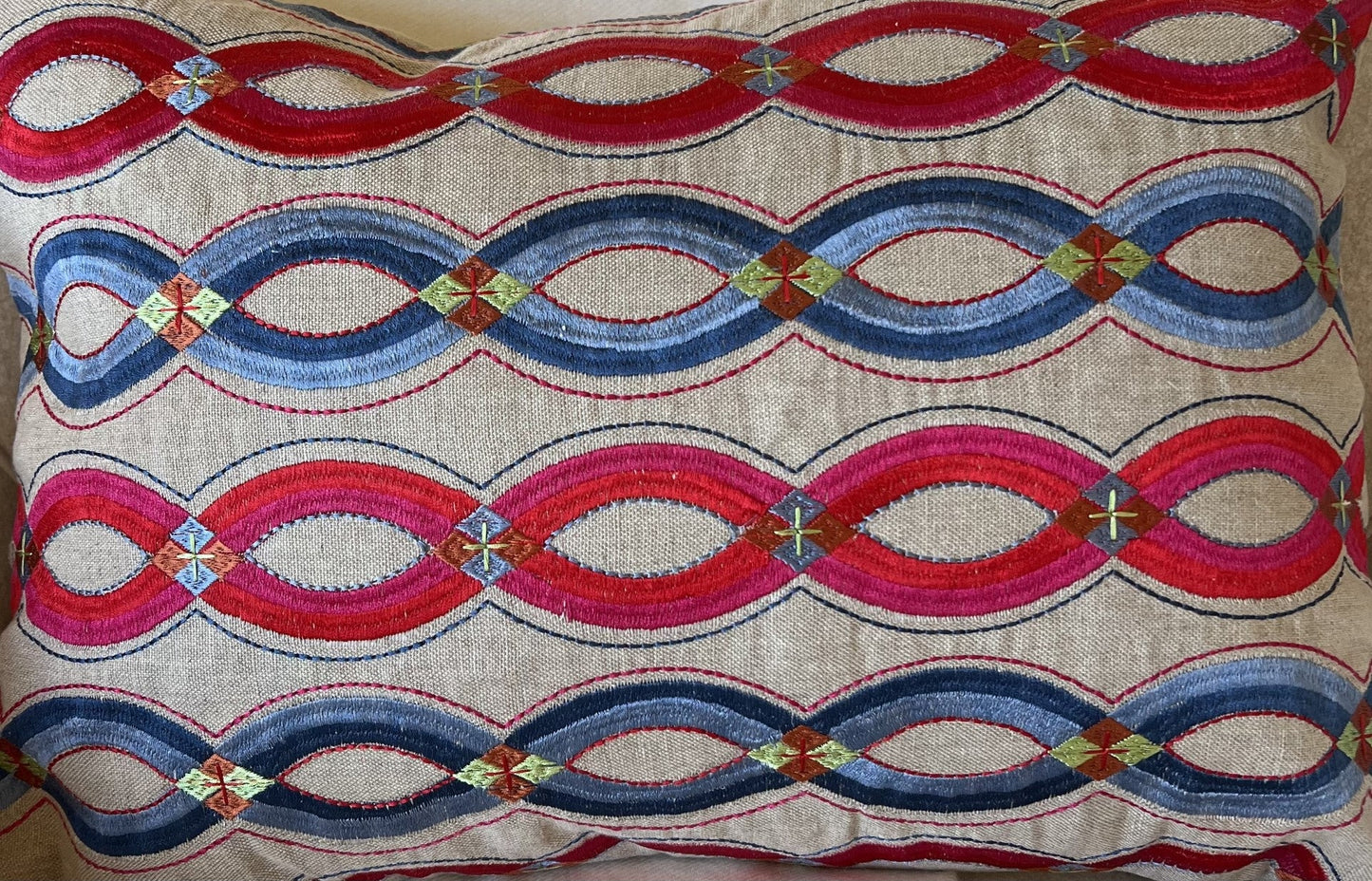 Red and Blue Waves - Pillows