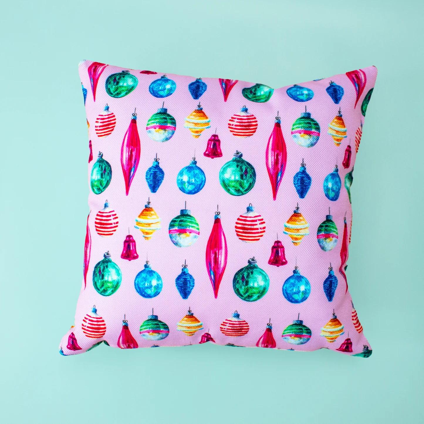Taylor Paladino - Holiday Pillows - Retro Pink Ornaments - Pillows