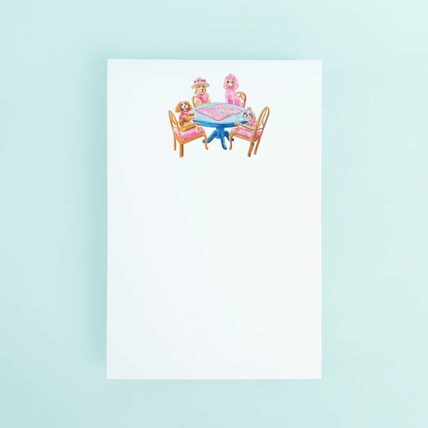 Taylor Paladino Notepad - Dogs Playing Mahjong
