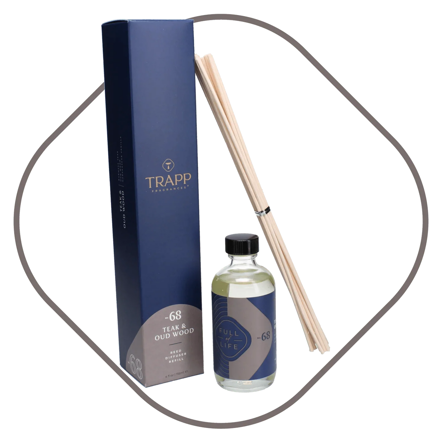 Trapp No. 68 Teak and Oud Wood Reed Diffuser Refill - Reed Diffuser Refill