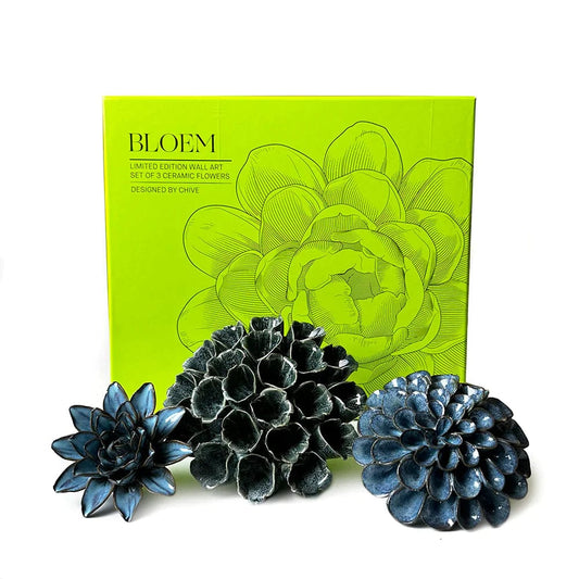Chive Coral Bloem Ceramic Flower Gift Set- Set of 3