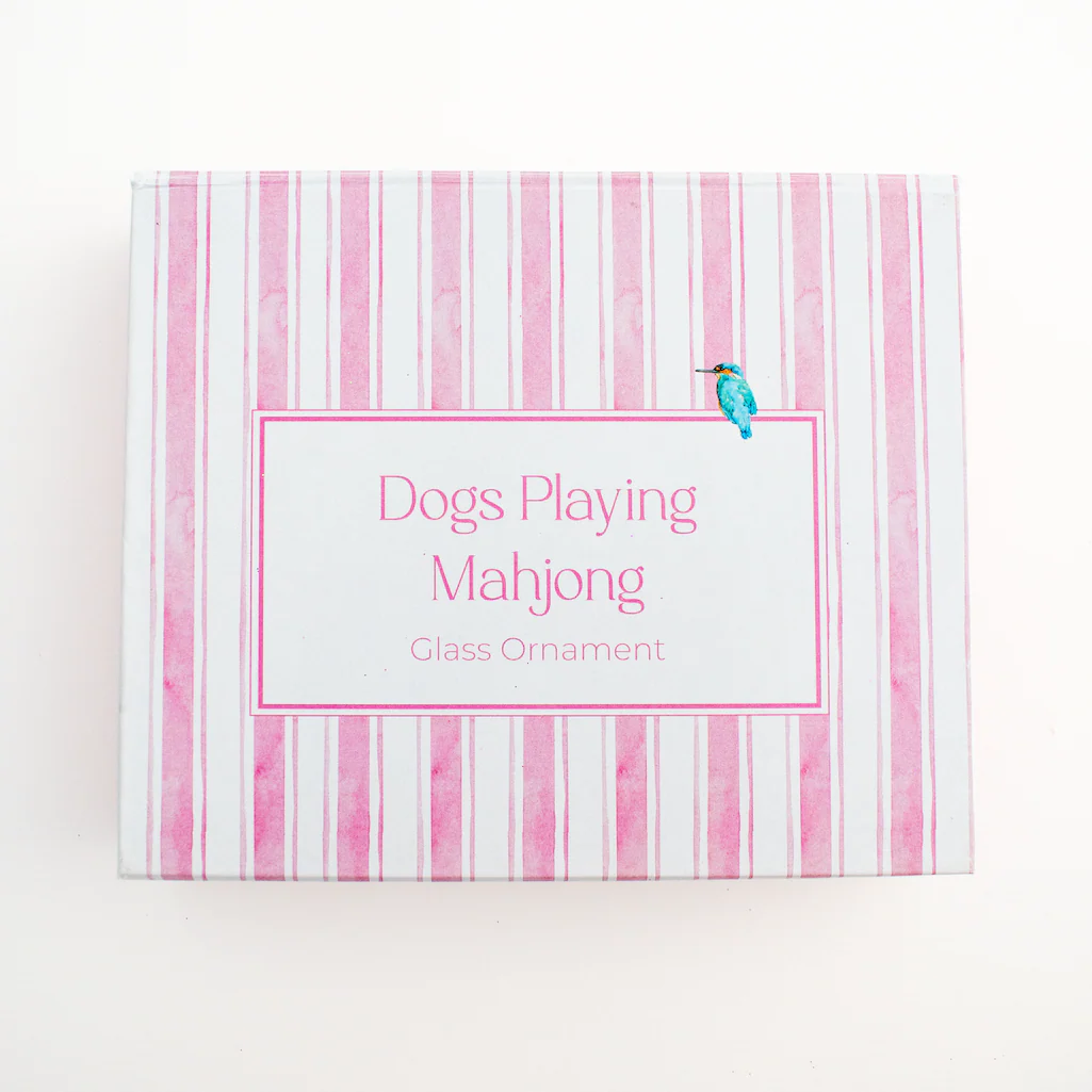 Taylor Paladino Dogs Playing Mahjong Ornament