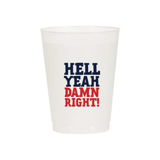 Hell Yeah Damn Right Frosted Cups and Beverage Napkins
