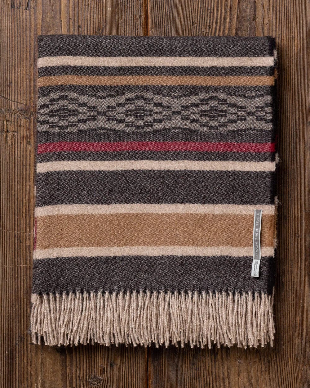 Baby Alpaca Casablanca Throw- Chocolate/Brick