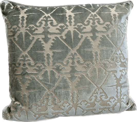 Arrow Aqua 24’’x24’’ Cut Velvet Pillow - Pillows