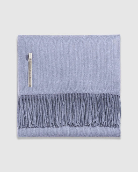 Baby Alpaca Herringbone Throw-Dusty Aqua - Throw