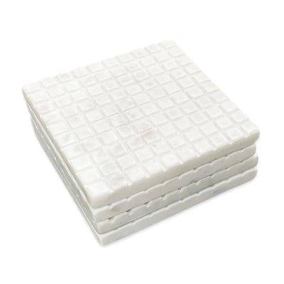 Square Marble Grid Coasters- set of 4