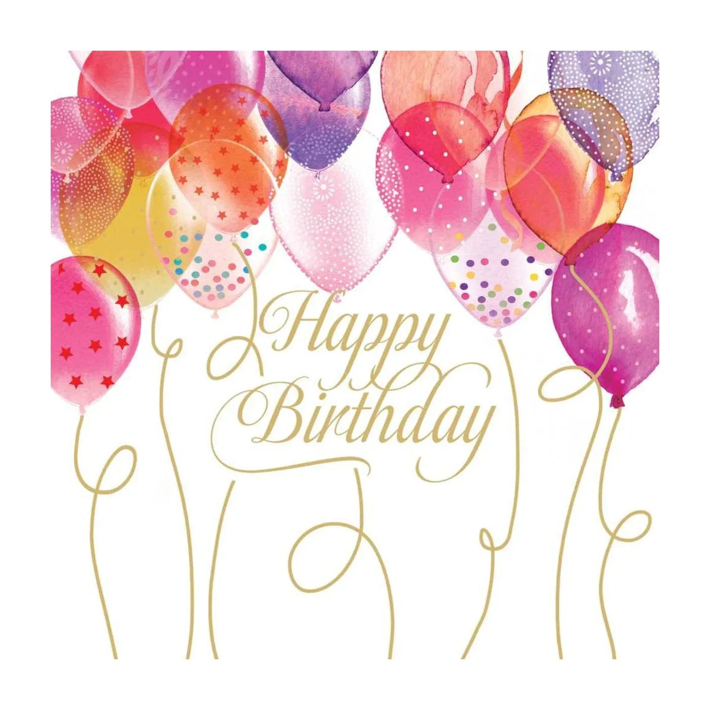 Birthday Balloons Beverage Napkins - Beverage Napkins