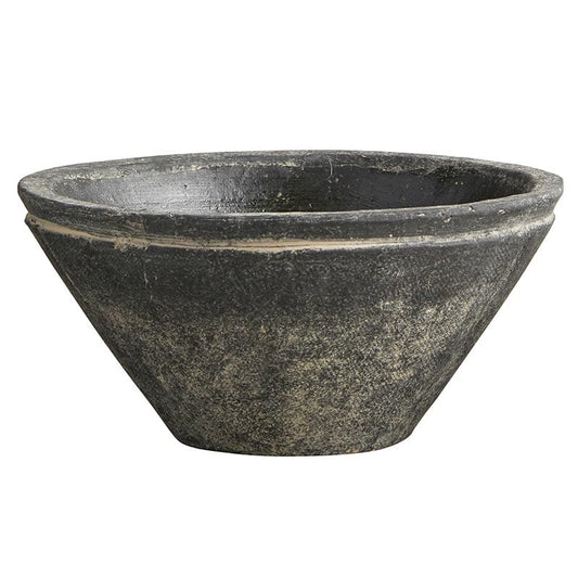 Black Cement Bowl Planter - Small 6.25’’ Dia x 3.35’’ H - Home Decor