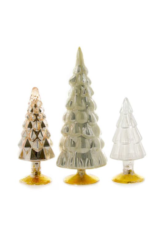 Opulent Glass Hue Trees - Neutral - Set of 3