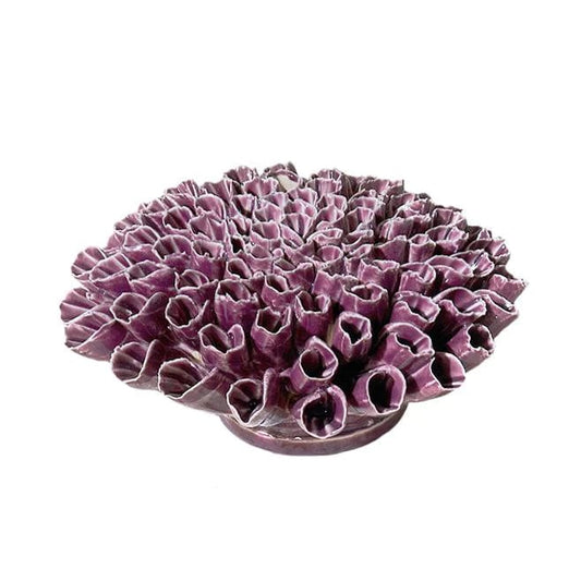 Chive Anemone Large Ceramic Flower- Purple - Home Decor
