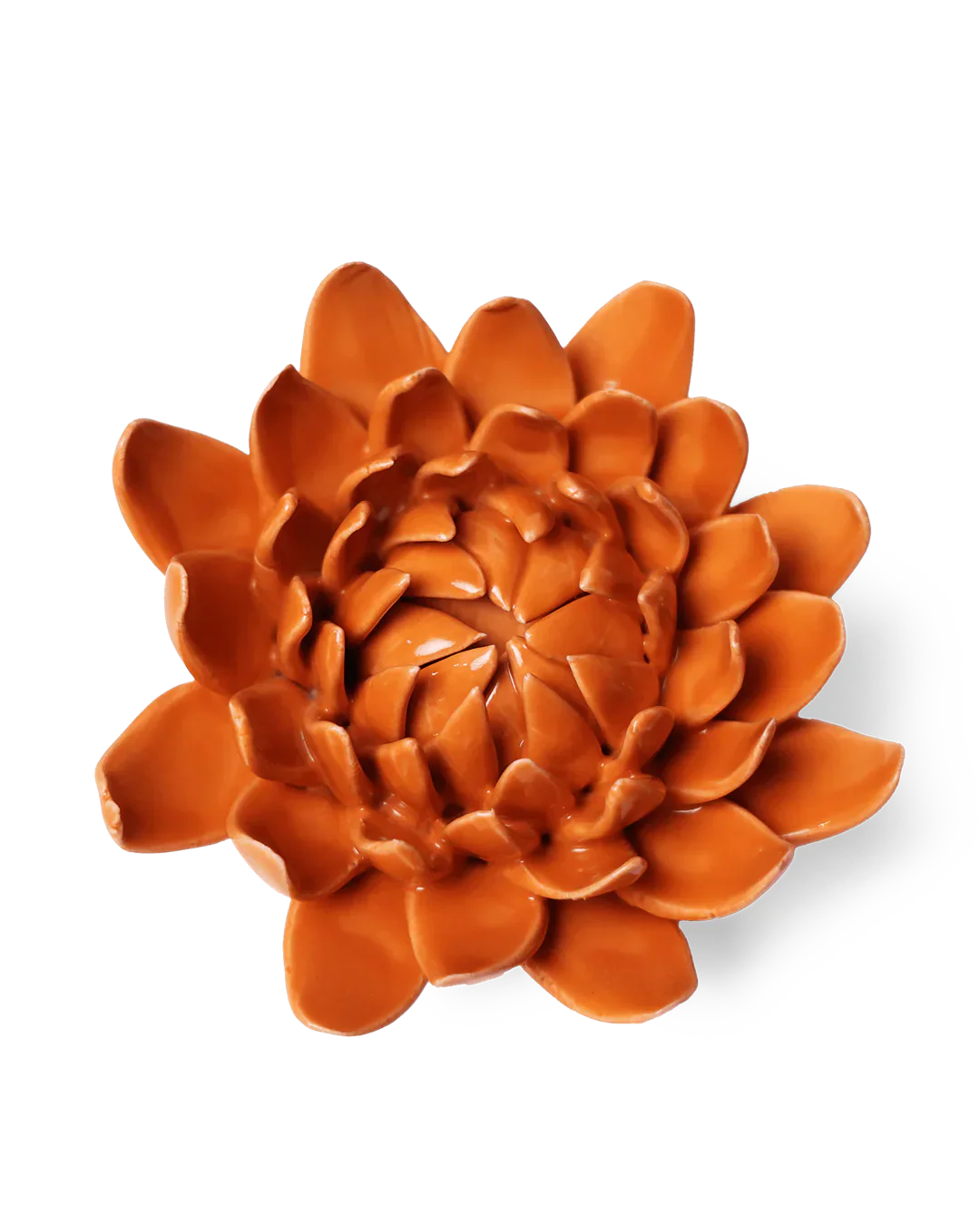 Chive Dahlia Orange Ceramic Flower - Home Decor
