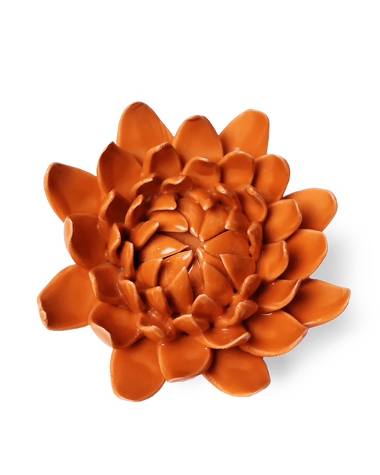 Chive Dahlia Orange Ceramic Flower