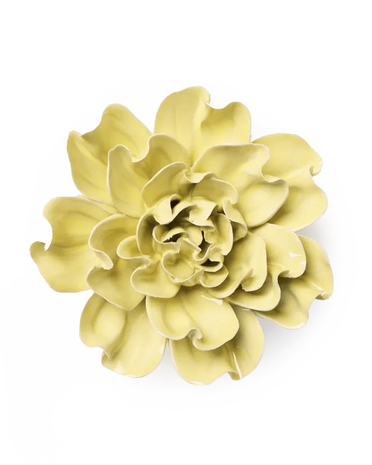 Chive Lime Yellow Larkspur Ceramic Flower - Home Decor
