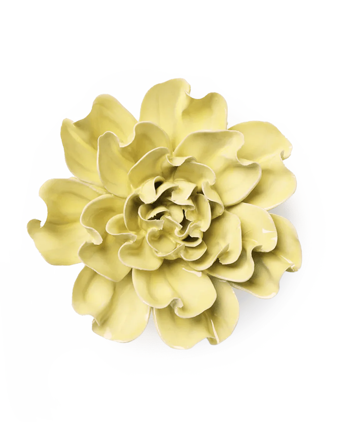 Chive Lime Yellow Larkspur Ceramic Flower