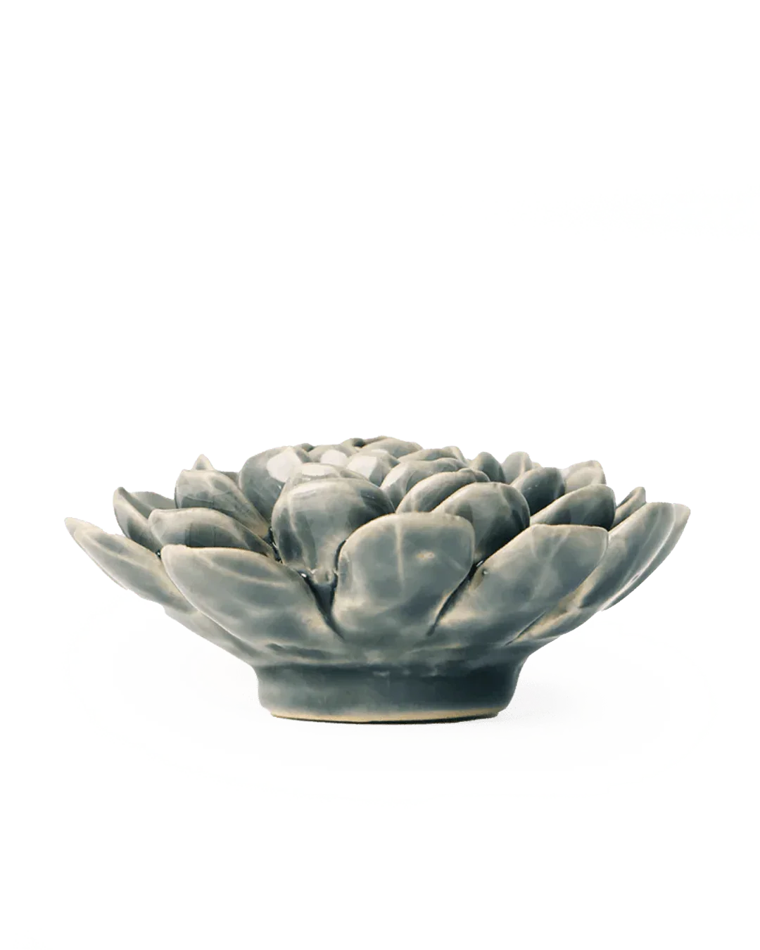Chive Pewter Blue Zinderella Zinnia Ceramic Flower - Home Decor
