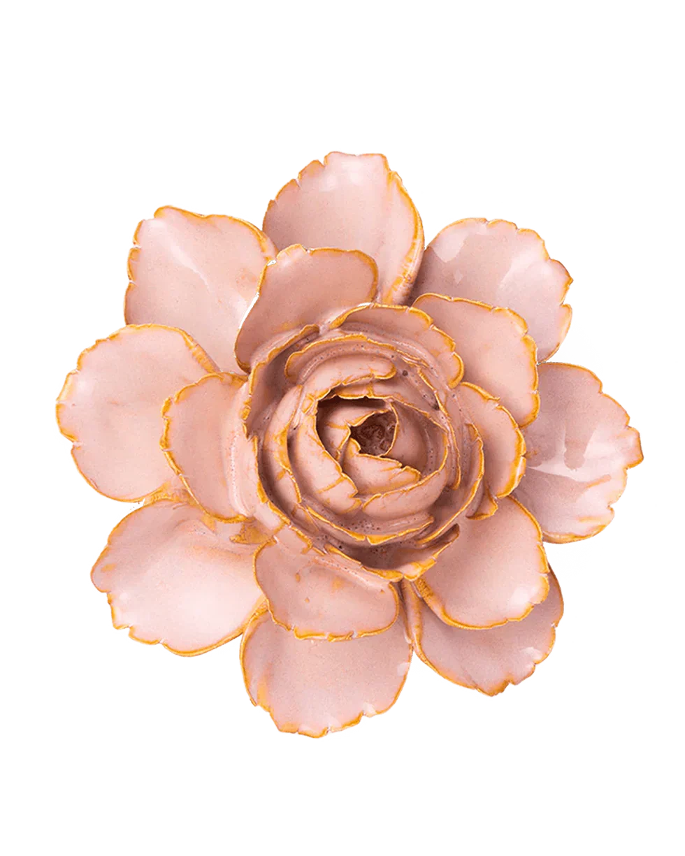 Chive Rose Pink Camellia Ceramic Flower