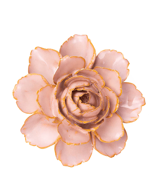 Chive Rose Pink Camellia Ceramic Flower