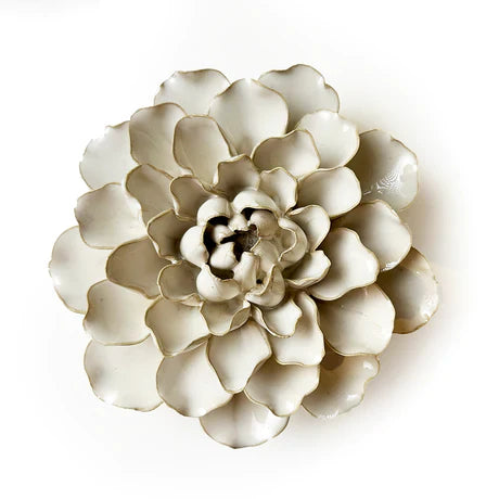 Chive Spring Ceramic Flowers and Wall Art - Ivory Flower- Large - Home Decor