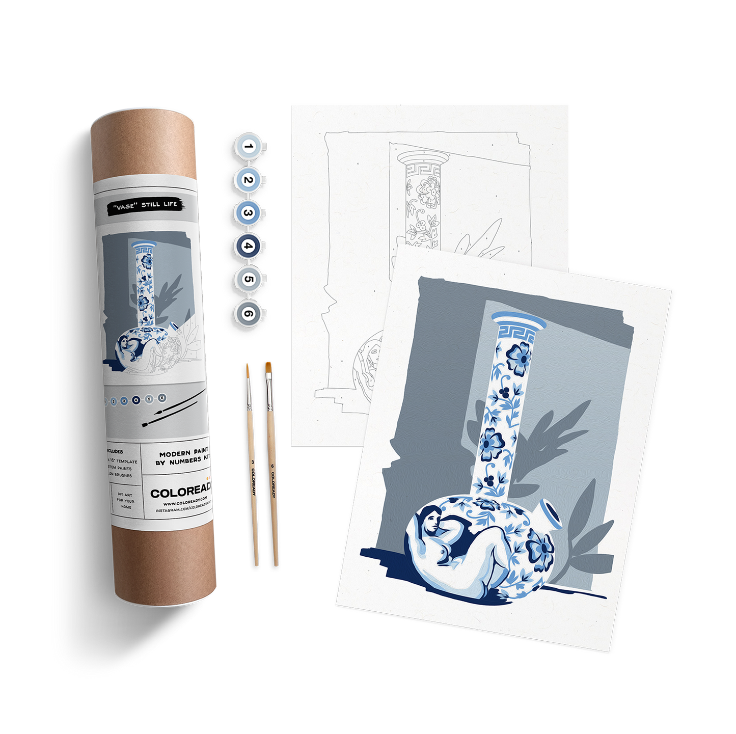 Coloready Modern Paint by Numbers Kits - Vase Still Life Kit - Artwork