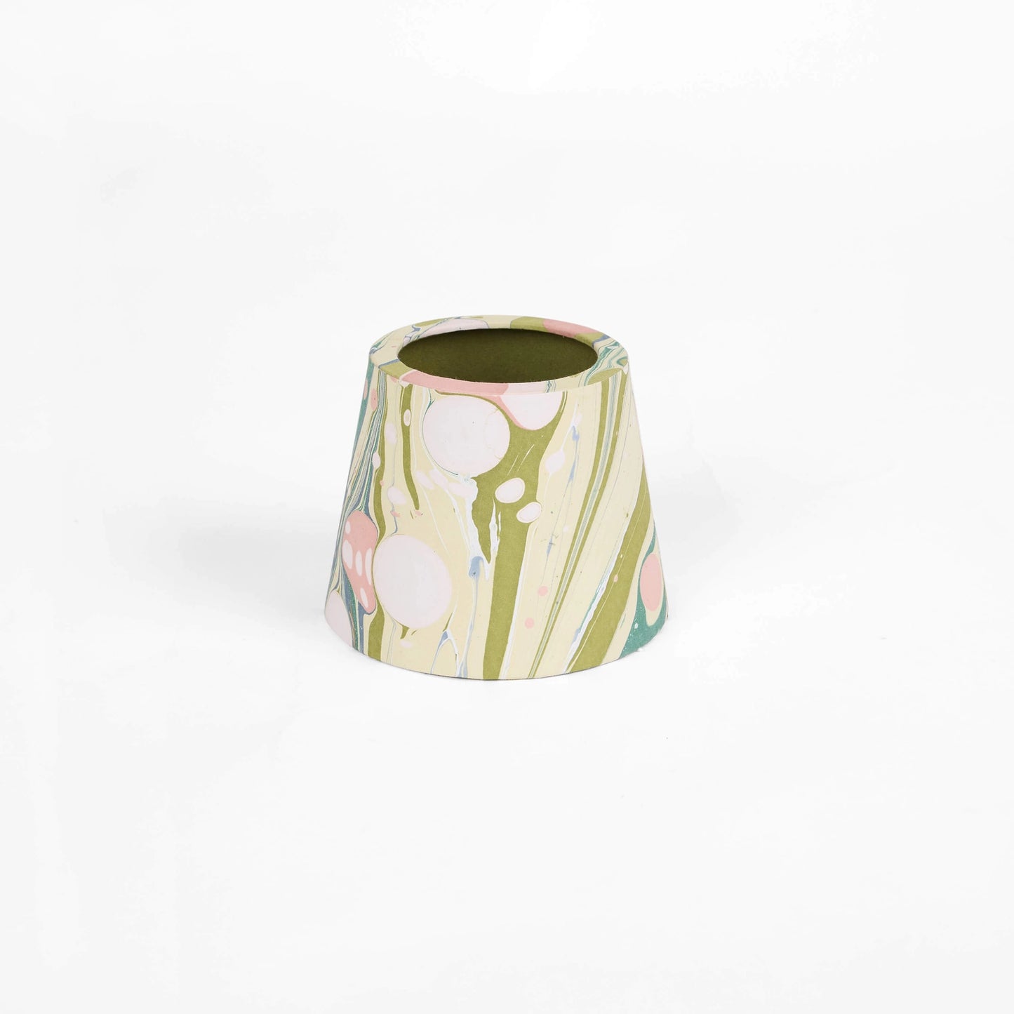 Handcrafted Marbled Lampshade Cover - Moss Fire Whirl