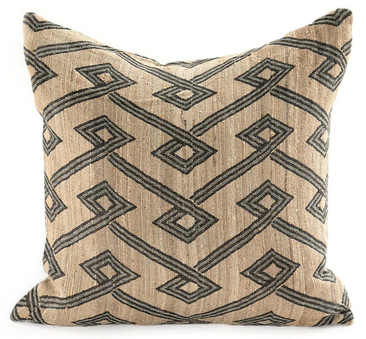 Kalahari Woven Linen and Silk Pillow 20" x 20"
