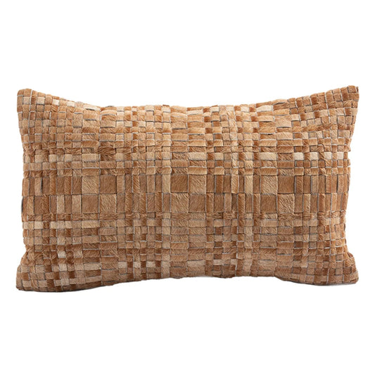 Tweed Hair on Hide Lumbar Pillow