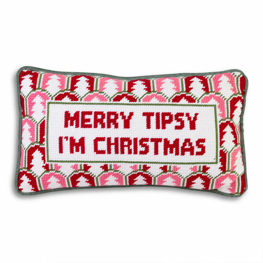 Furbish Merry Tipsy Pillow - Holiday