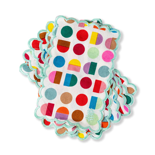 Furbish Yvette Cotton Cocktail Napkins - Set of 6 - Beverage Napkins