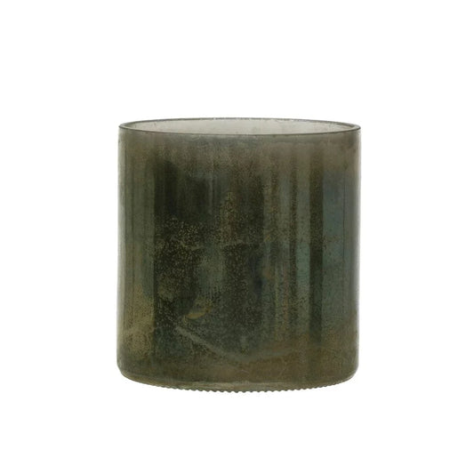 Glass Vase/Candle Holder in Pewter Finish - Home Decor
