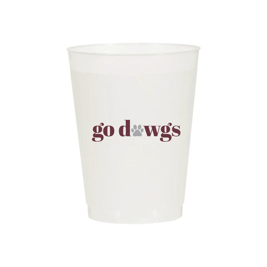 Go Dawgs Frosted Flex Cups and Beverage Napkins - Frosted Flex Cups - Drinkware