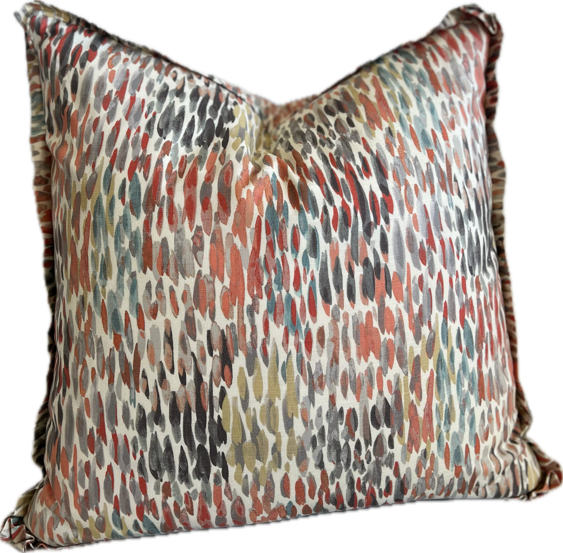 Hayley Printed Linen Pillow - Hayley Linen Print on Front and Back - Pillows