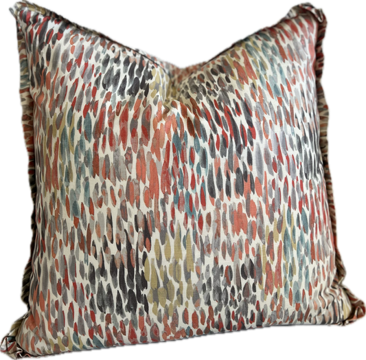 Hayley Printed Linen Pillow - Hayley Linen Print on Front and Back - Pillows