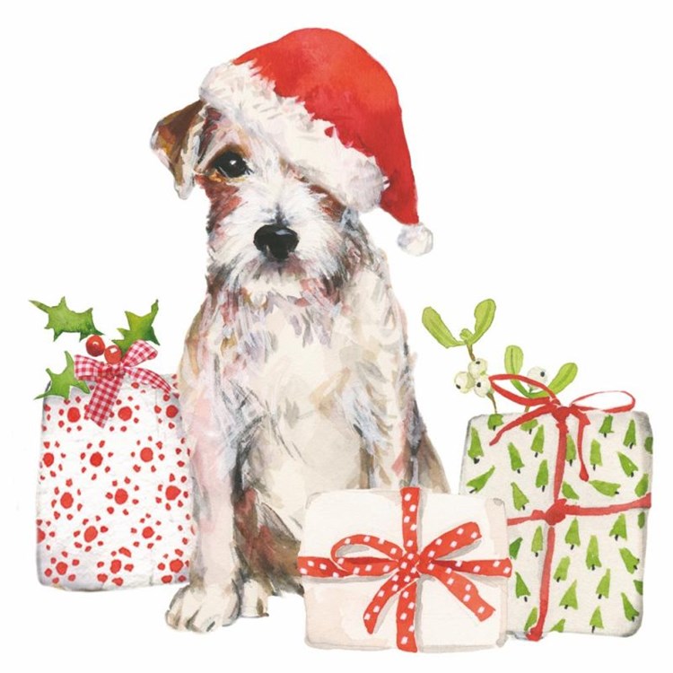Holiday Beverage Napkins - Christmas Pup