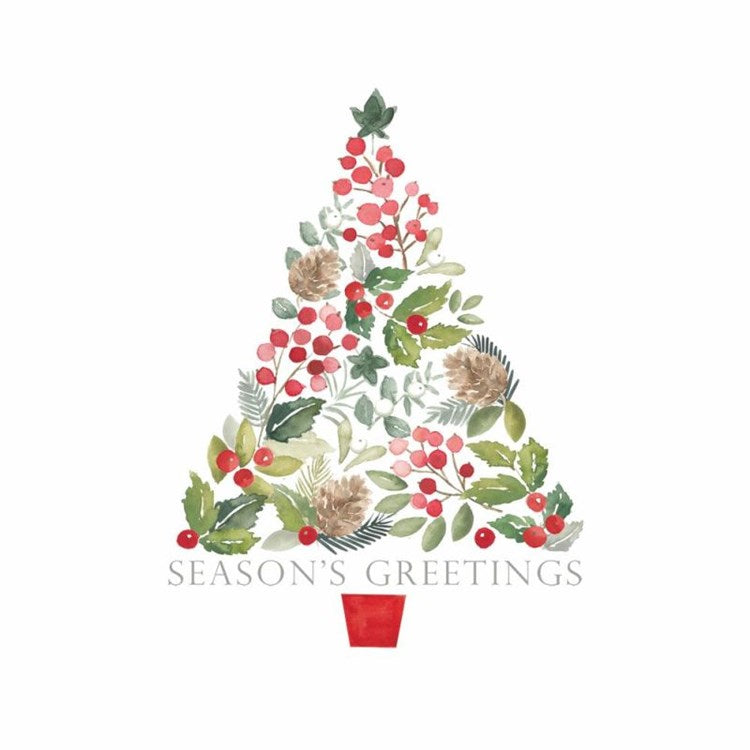 Holiday Beverage Napkins - Merry Greetings
