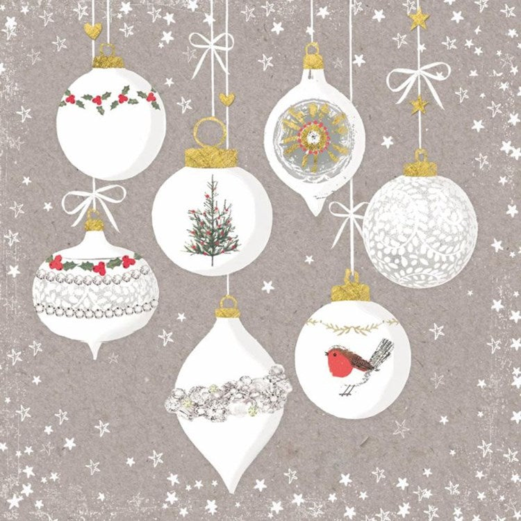 Holiday Beverage Napkins - Ornaments and Snow