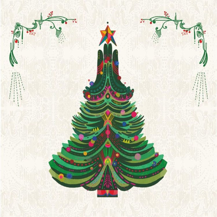 Holiday Beverage Napkins - Tree Graphique