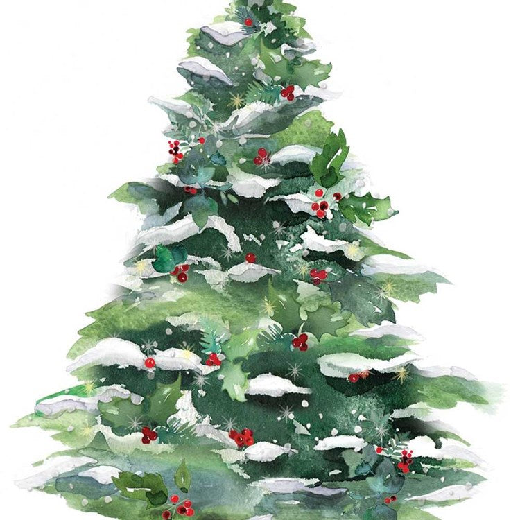 Holiday Beverage Napkins - Winter Tree