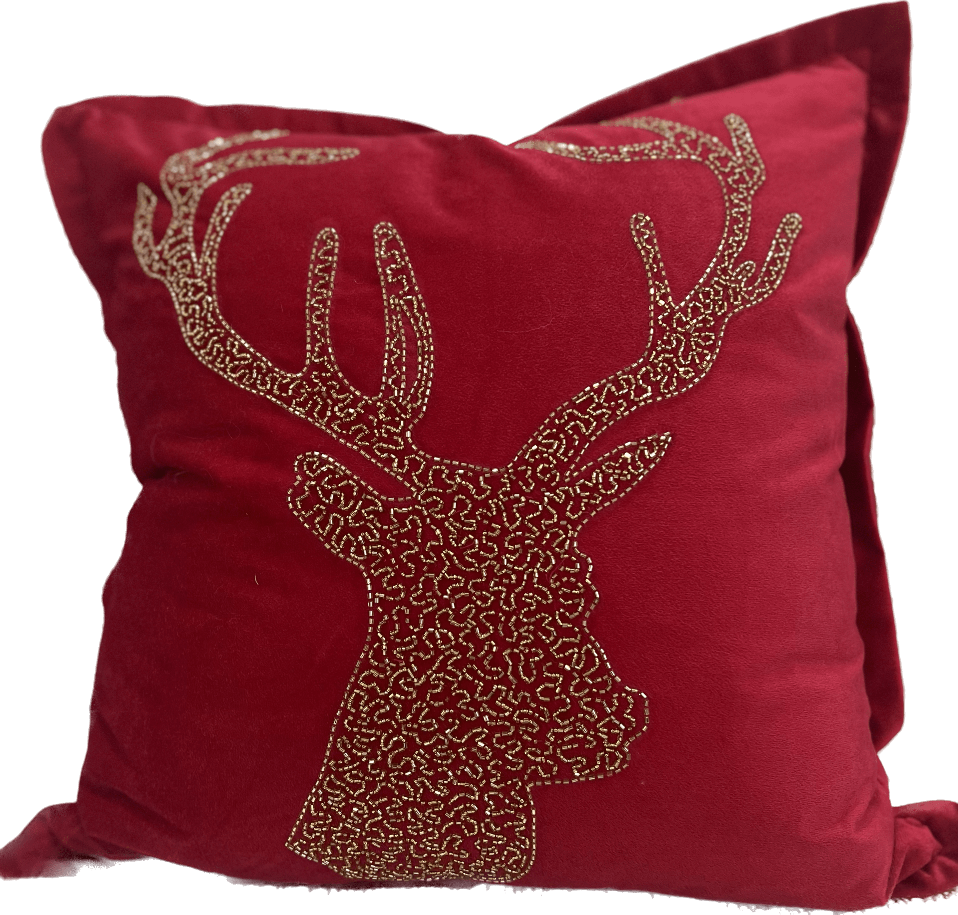 Holiday Velvet Reindeer Pillow - Thumbnail 3