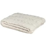 Eco Chunky Cable Recycled Cotton Throw in Milk