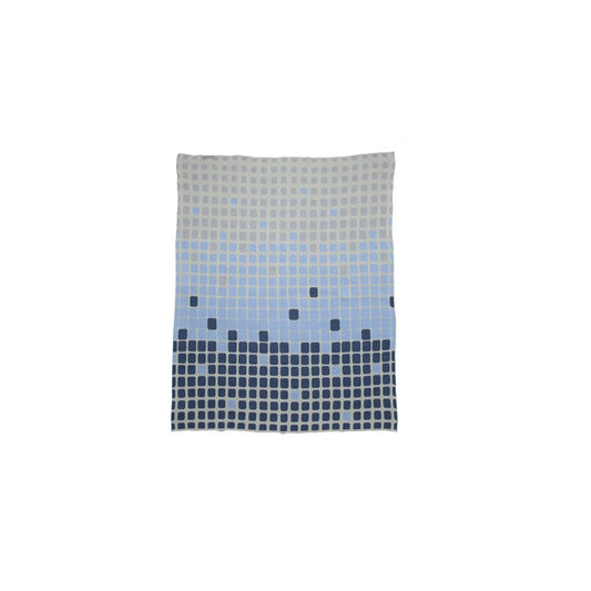 Waterline Recycled Cotton Throw in Slate/Sky Blue/Gris